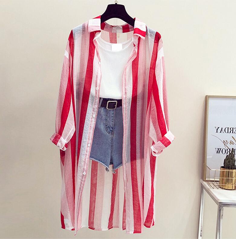 Summer Sun Protection Stripe Coat