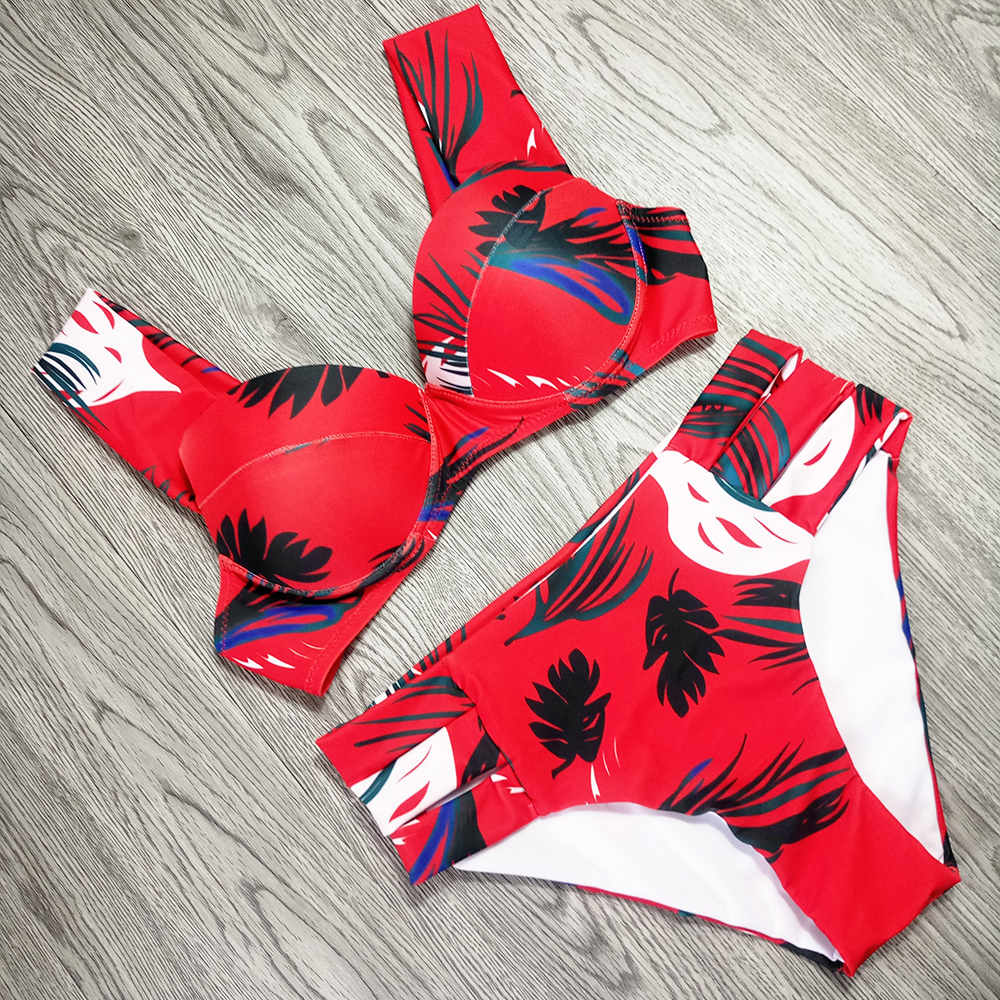 Push Up Bikini Print Swimwear