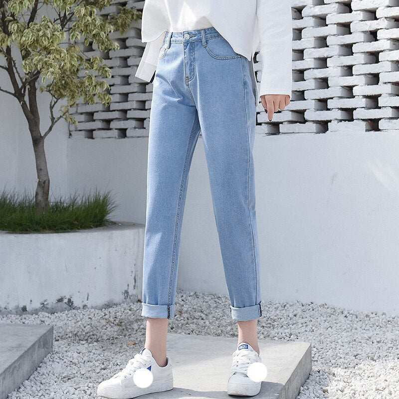 High Waist Boyfriend Jeans