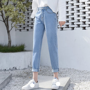 High Waist Boyfriend Jeans