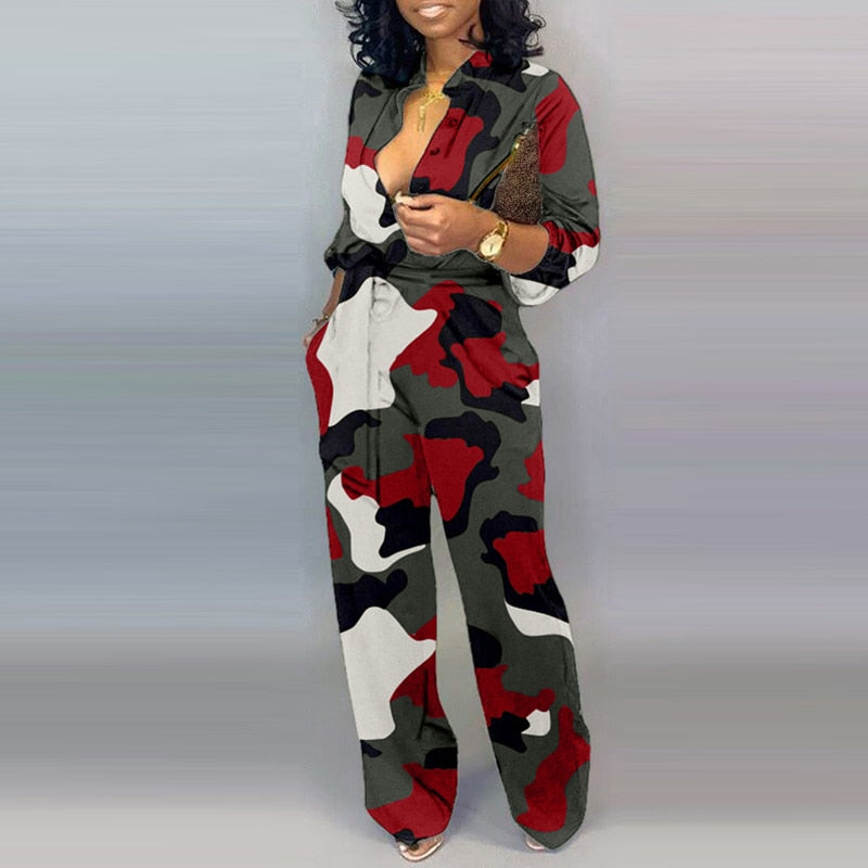 Lady Office print jumpsuit