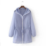 Summer Thin White Hooded Sunproof Cardigan Beach Blouse