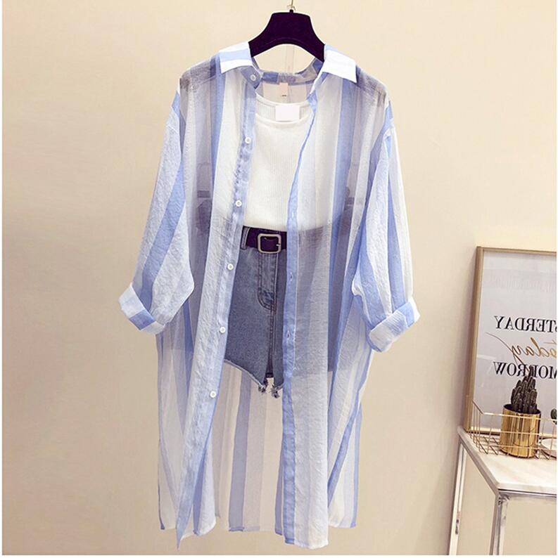 Summer Sun Protection Stripe Coat