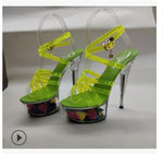 Transparent Stripper Heels Shoes Size 34-43