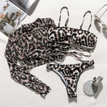Snake print bikini Push up swimsuit