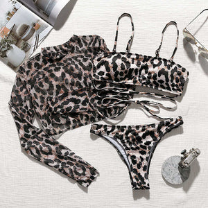 Snake print bikini Push up swimsuit