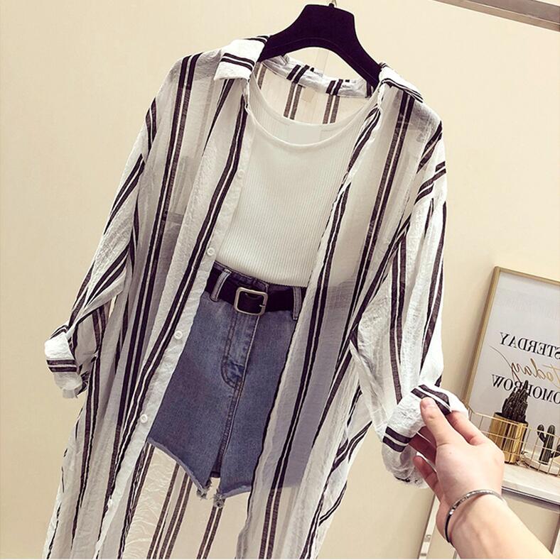 Summer Sun Protection Stripe Coat