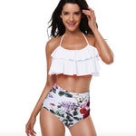 High Waist Swimsuits Ruffles Bikinis