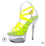 Transparent Stripper Heels Shoes Size 34-43