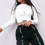 turtleneck long sleeve crop top