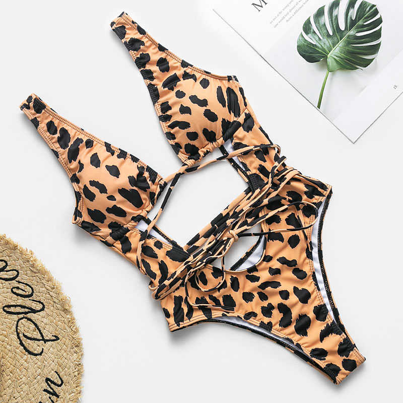 leopard Brazilian swimsuit one piece P