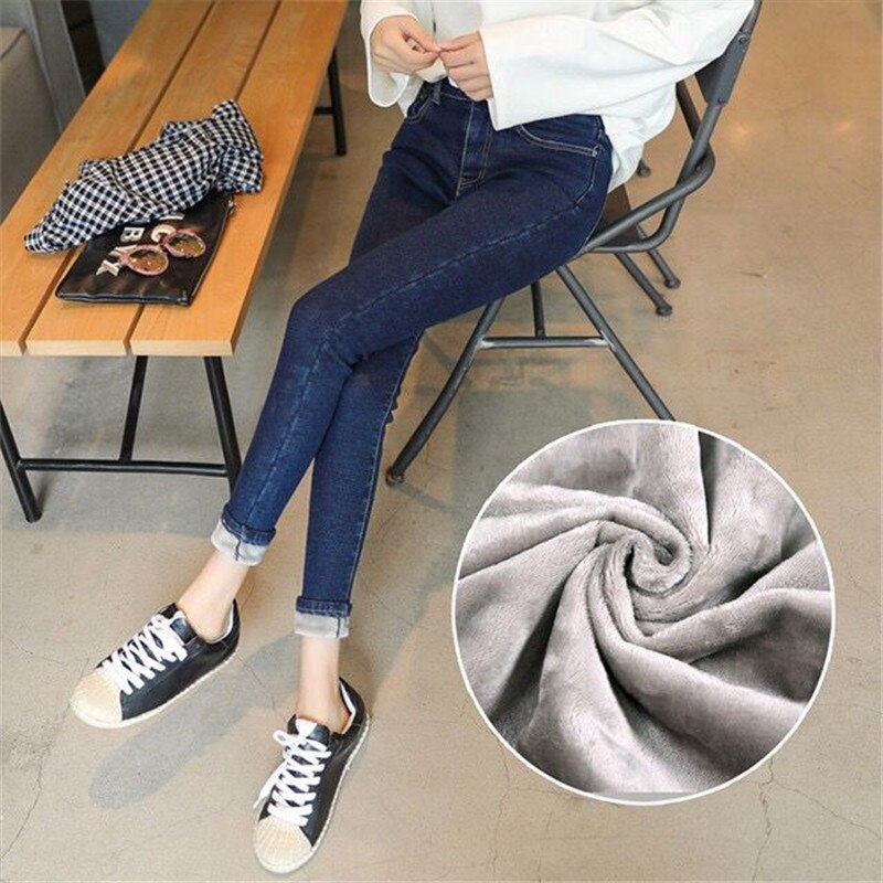 High Waist Trousers Warm Pants