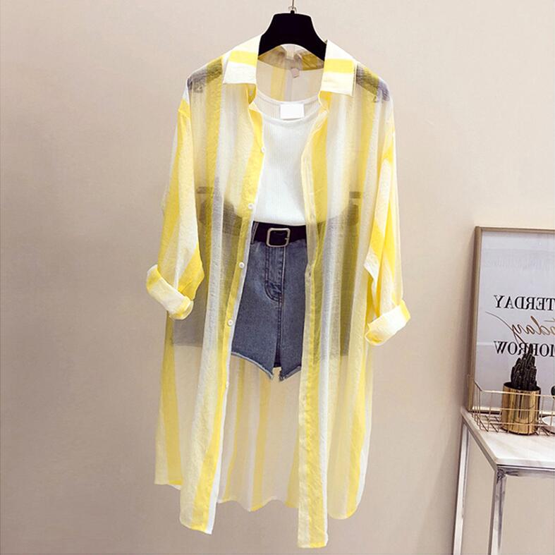 Summer Sun Protection Stripe Coat