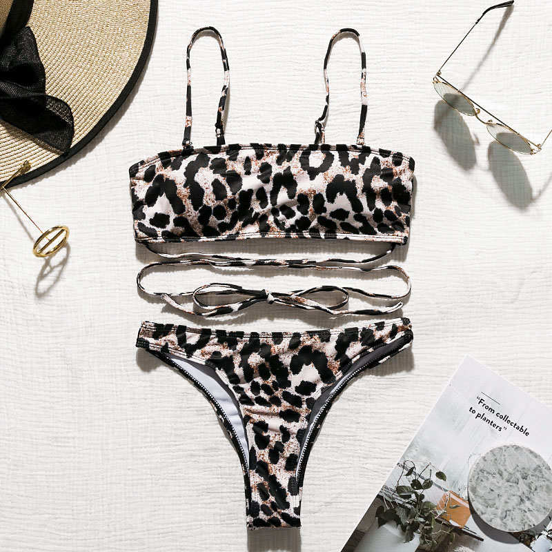 Snake print bikini Push up swimsuit