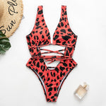 leopard Brazilian swimsuit one piece P