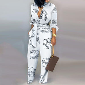 Lady Office print jumpsuit