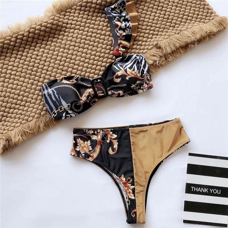 Push Up Thong Biquini High Cut Swimwear