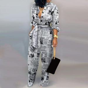 Lady Office print jumpsuit