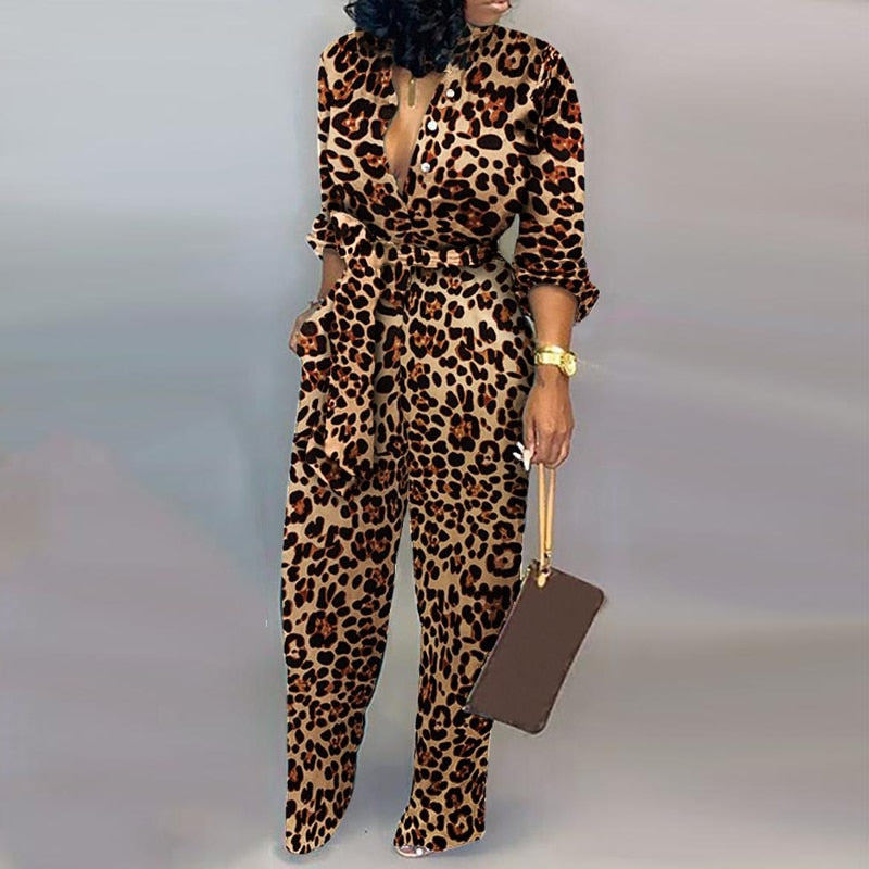 Lady Office print jumpsuit