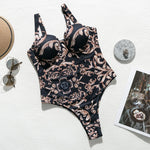 Paisley print one piece swimsuit