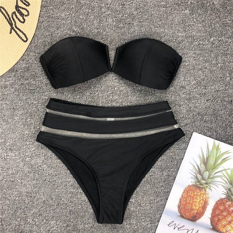 High Waist Push-up Padded Swimsuit