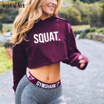 SQUAT Hoodies Crop Tops