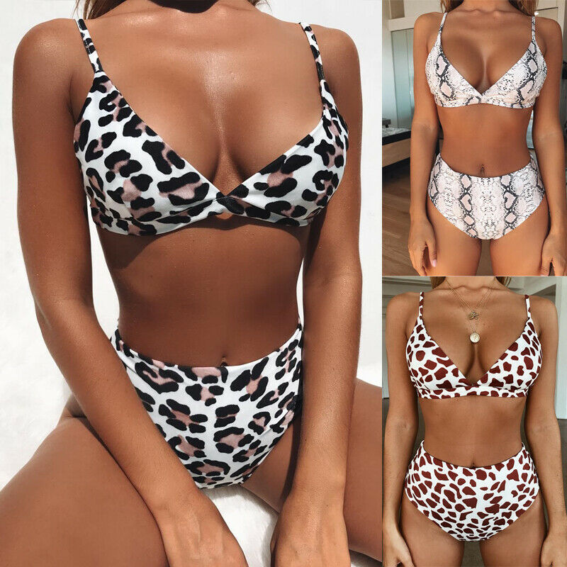 High Waist Beach print Swimsuit