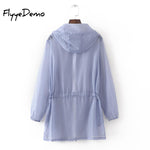 Summer Thin White Hooded Sunproof Cardigan Beach Blouse