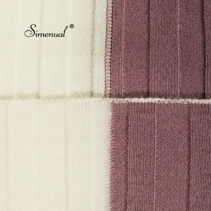 Simenual Patchwork turtleneck