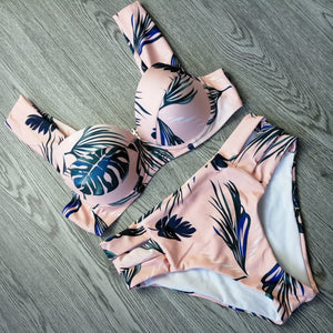 Push Up Bikini Print Swimwear