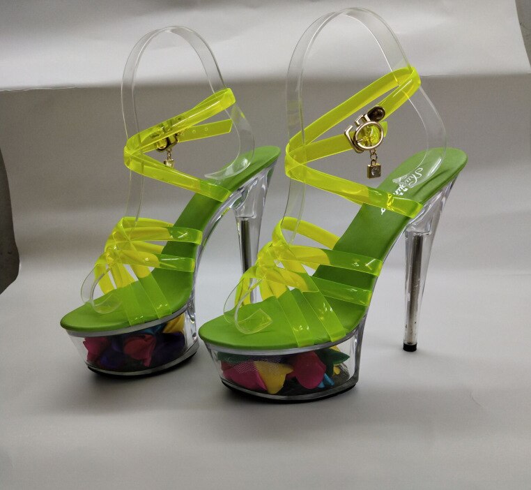 Transparent Stripper Heels Shoes Size 34-43