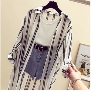 Summer Sun Protection Stripe Coat