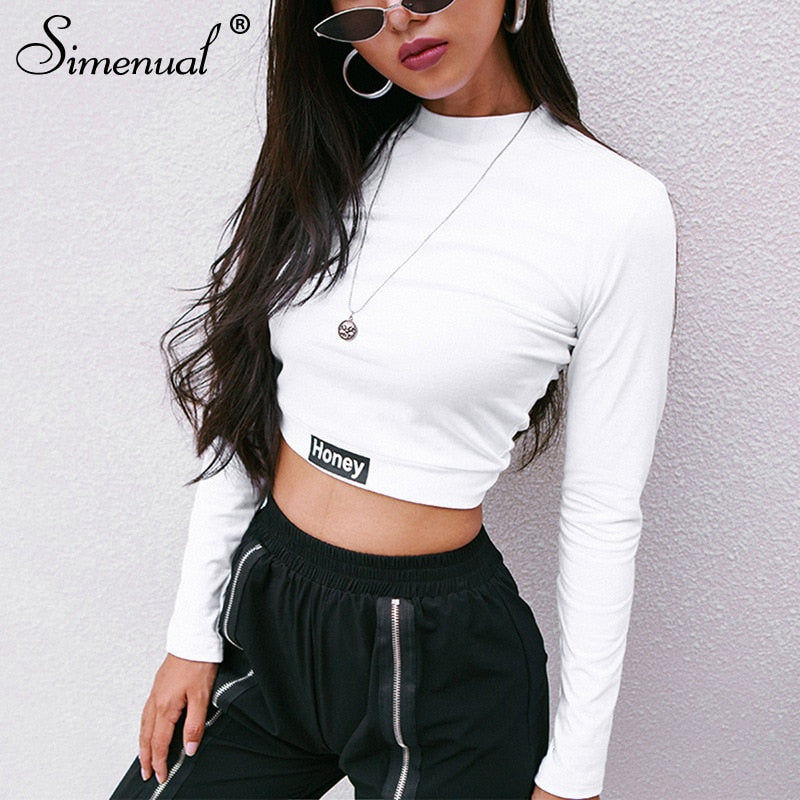 turtleneck long sleeve crop top