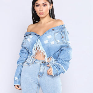 SEXY DENIM BOYFRIEND JACKET