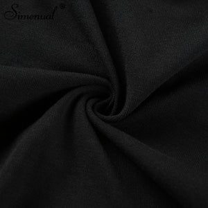 Simenual Cut out hole bow tie t-shirts