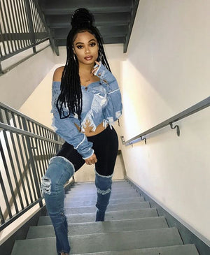 SEXY DENIM BOYFRIEND JACKET