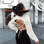 Simenual Cropped Pullovers