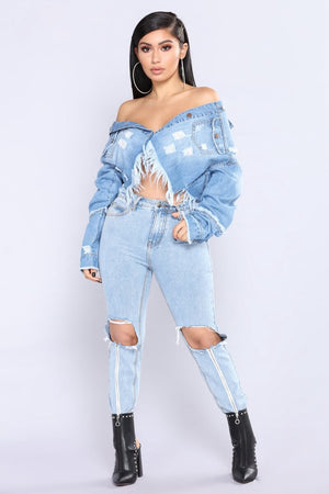 SEXY DENIM BOYFRIEND JACKET