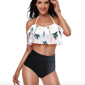 High Waist Swimsuits Ruffles Bikinis