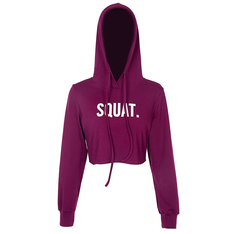 SQUAT Hoodies Crop Tops