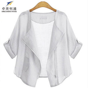 Casual Half Sleeve Cardigan Blouse