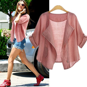 Casual Half Sleeve Cardigan Blouse