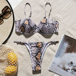 Snake print bikini Push up swimsuit